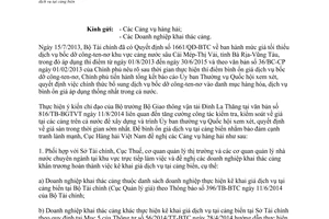 Công văn 4273/CHHVN-VTDVHH 2014 tăng cường kiểm tra kiểm soát giá dịch vụ cảng biển