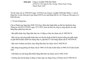 Công văn 12387/TCHQ-TXNK 2014 mã số hàng hóa thuế giá trị gia tăng thiết bị y tế