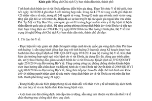 Công văn 7218/BYT-DP năm 2014 tăng cường phòng chống dịch bệnh do vi rút Ebola