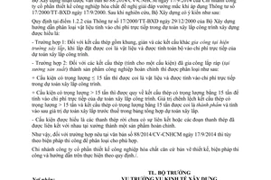 Công văn 99/BXD-KTXD 2014 vướng mắc 17/2000/TT-BXD