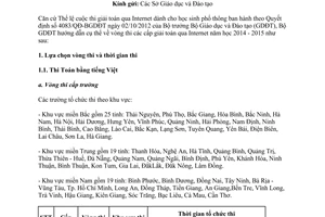 Công văn 5943/BGDĐT-GTrH năm 2014 hướng dẫn tổ chức thi giải toán qua Internet 2014 2015