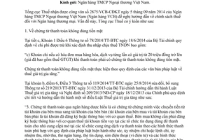 Công văn 4621/TCT-DNL 2014 chính sách thuế Ngân hàng Ngoại thương Việt Nam