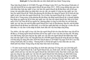 Công văn 3930/LĐTBXH-TCDN 2014 dạy nghề tạo việc làm cho người khuyết tật