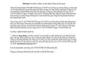 Công văn 12850/TCHQ-TTr 2014 điều chỉnh thời hạn báo cáo liêm chính hải quan 11433/TCHQ-TTr