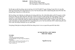 Công văn 8515/VPCP-KTN năm 2014 phát triển mạng đường bộ cao tốc Việt Nam đến 2020 định hướng 2030