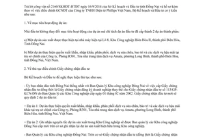 Công văn 7900/BKHĐT-ĐTNN 2014 điều chỉnh Giấy chứng nhận đầu tư Công ty Điện tử Phillips Việt Nam