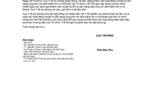 Công văn 1219/DP-KD 2014 bảng kiểm hoạt động phòng chống dịch bệnh do vi rút Ebola