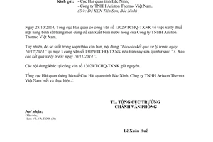 Công văn 13282/TCHQ-VP năm 2014 đính chính 13029/TCHQ-TXNK thuế Bình sắt tráng men