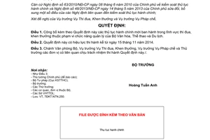 Quyết định 3722/QĐ-BVHTTDL 2014 thủ tục hành chính mới lĩnh vực thi đua khen thưởng Bộ Văn hóa Thể thao Du lịch