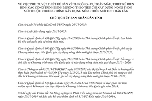 Quyết định 2612/QĐ-UBND 2014 Thiết kế bản vẽ thi công dự toán mẫu công trình kênh mương Đắk Lắk