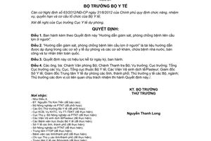 Quyết định 4665/QĐ-BYT 2014 Hướng dẫn giám sát phòng chống bệnh liên cầu lợn trên người