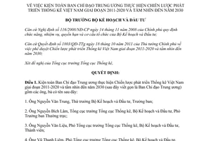 Quyết định 1631/QĐ-BKHĐT năm 2014 kiện toàn Ban Chỉ đạo Chiến lược phát triển Thống kê Việt Nam