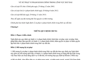 Nghị định 102/2014/NĐ-CP xử phạt vi phạm hành chính lĩnh vực đất đai