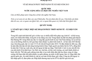 Nghị quyết 77/2014/QH13 Kế hoạch phát triển kinh tế xã hội 2015