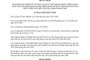 Quyết định 2394/QĐ-UBND 2014 quản lý quy hoạch phát triển vận tải hành khách công cộng Thừa Thiên Huế 2020 2030