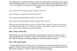 Nghị định 103/2014/NĐ-CP mức lương tối thiểu vùng người lao động làm việc doanh nghiệp hợp tác xã tổ hợp tác