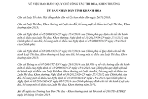 Quyết định 3058/QĐ-UBND 2014 Quy chế công tác thi đua khen thưởng Khánh Hòa