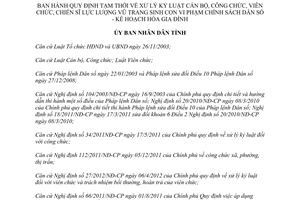 Quyết định 77/2014/QĐ-UBND kỷ luật cán bộ công viên chức lực lượng vũ trang vi phạm dân số Hà Tĩnh