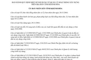 Quyết định 23/2014/QĐ-UBND Quản lý hoạt động xây dựng Khánh Hòa