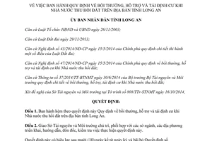 Quyết định 56/2014/QĐ-UBND bồi thường hỗ trợ tái định cư khi Nhà nước thu hồi đất Long An