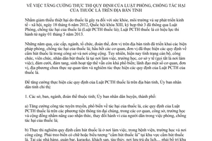 Chỉ thị 28/CT-UBND năm 2014 tăng cường thực thi Luật Phòng chống tác hại thuốc lá Thái Bình