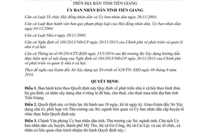 Quyết định 36/2014/QĐ-UBND phát triển nhà ở xã hội hộ gia đình cá nhân xây dựng nhà ở riêng lẻ Tiền Giang