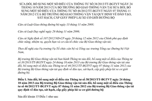 Thông tư 67/2014/TT-BGTVT sửa đổi 38/2013/TT-BGTVT đào tạo sát hạch cấp giấy phép lái xe cơ giới đường bộ