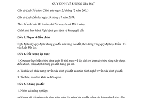 Nghị định 104/2014/NĐ-CP quy định khung giá đất