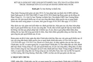 Báo cáo 2804/BC-UBPL13 2014 giám sát giải quyết khiếu nại tố cáo công dân cơ quan hành chính nhà nước