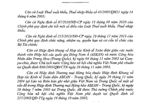 Thông tư 166/2014/TT-BTC Biểu thuế nhập khẩu ưu đãi đặc biệt Việt Nam