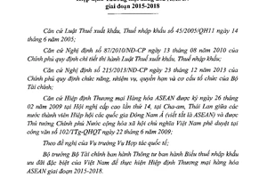 Thông tư 165/2014/TT-BTC Biểu thuế nhập khẩu ưu đãi đặc biệt Hiệp định Thương mại hàng hóa ASEAN 2015 2018