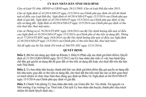 Quyết định 24/2014/QĐ-UBND bãi bỏ Khoản 3 Điều 8 Quyết định 21/2012/QĐ-UBND Thái Bình