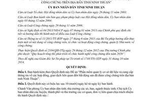 Quyết định 83/2014/QĐ-UBND Phần mềm hợp đồng giao dịch liên quan đến bất động sản Ninh Thuận