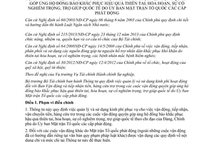 Thông tư 174/2014/TT-BTC quản lý sử dụng kinh phí hoạt động Ban Vận động cứu trợ