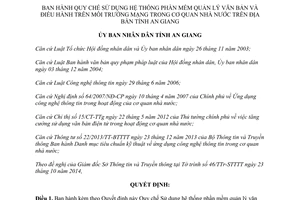 Quyết định 41/2014/QĐ-UBND sử dụng hệ thống phần mềm quản lý văn bản chỉ đạo điều hành môi trường mạng An Giang