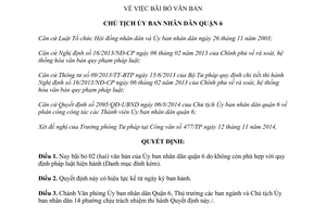 Quyết định 3563/QĐ-UBND 2014 bãi bỏ văn bản Ủy ban nhân dân quận 6 Hồ Chí Minh