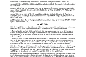 Quyết định 2045/QĐ-UBND 2014 công bố thủ tục hành chính Khoáng sản Môi trường Sở Tài nguyên An Giang