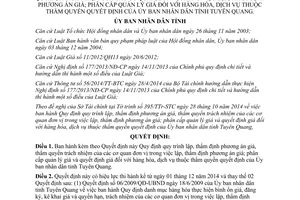 Quyết định 23/2014/QĐ-UBND quy trình lập thẩm định phân cấp quản lý giá hàng hóa dịch vụ Tuyên Quang