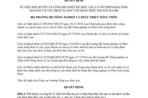 Quyết định 4947/QĐ-BNN-TCTS 2014 thiết kế mẫu tàu cá vỏ thép dịch vụ hậu cần khai thác hải sản xa bờ