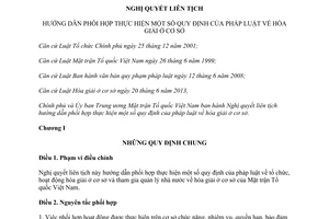 Nghị quyết liên tịch 01/2014/NQLT/CP-UBTƯMTTQVN hướng dẫn phối hợp hòa giải ở cơ sở
