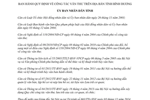 Quyết định 41/2014/QĐ-UBND quy định công tác văn thư Bình Dương
