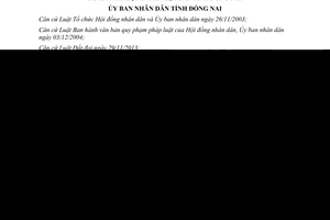 Quyết định 55/2014/QĐ-UBND giá bồi thường hỗ trợ tài sản khi Nhà nước thu hồi đất Đồng Nai