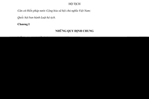 Luật Hộ tịch 2014