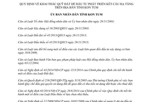 Quyết định 64/2014/QĐ-UBND khai thác quỹ đất đầu tư phát triển kết cấu hạ tầng Kon Tum