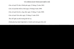 Nghị định 108/2014/NĐ-CP chính sách tinh giản biên chế