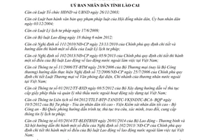 Quyết định 67/2014/QĐ-UBND Quy chế phối hợp quản lý lao động nước ngoài làm việc tại Lào Cai