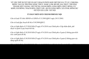 Quyết định 6115/QĐ-UBND 2014 phê duyệt Đồ án Quy hoạch phân khu đô thị N10 tỷ lệ 1/2000 Hà Nội
