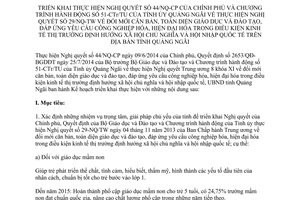 Kế hoạch số 5447/KH-UBND đổi mới căn bản toàn diện giáo dục đào tạo hội nhập quốc tế Quảng Ngãi 2014