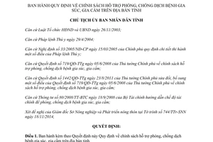 Quyết định 2531/QĐ-UBND năm 2014 chính sách hỗ trợ phòng chống dịch bệnh gia súc gia cầm Bình Phước