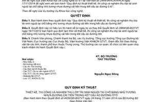 Quyết định 4426/QĐ-BGTVT kỹ thuật thiết kế thi công nghiệm thu lớp tái sinh nguội bằng nhựa đường 2014